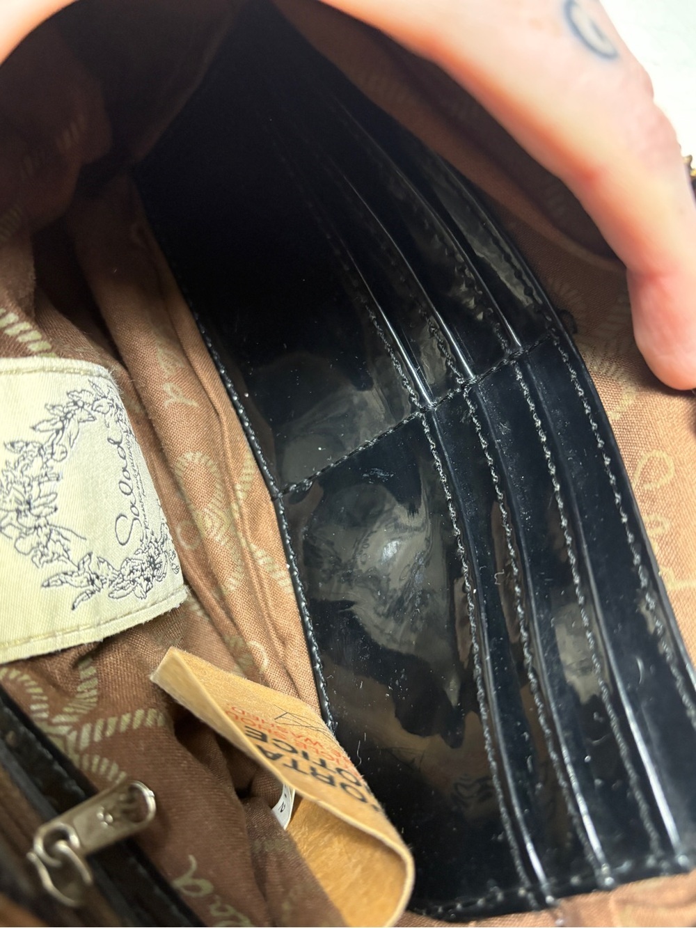 Salad Black Leather Baguette Bag with Accessories and Original Care Card - Picture 11 of 16